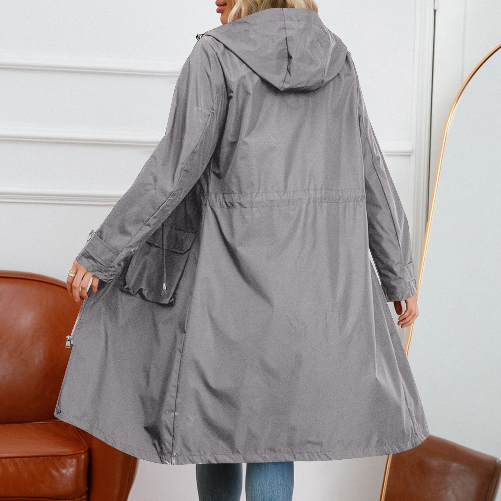 Trench coat feminino chique co - Pipe Bending Spring avaliação e preço