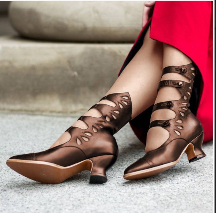 Estilo Medieval Mulheres Sapat - Pipe Bending Spring avaliação e preço